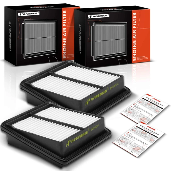 2 Pcs Engine Air Filter with Rigid Panel for 2007-2008 Honda Fit