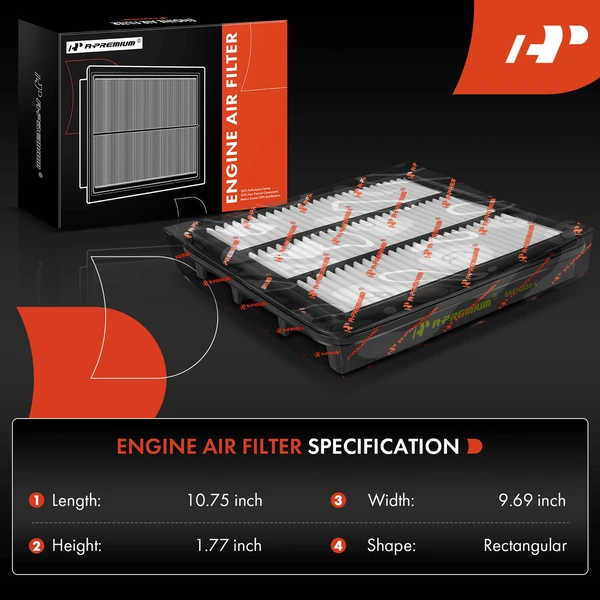 2 Pcs Engine Air Filter for Chevrolet Epica Suzuki Verona 2004-2006 L6 2.5L