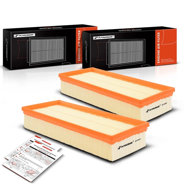 2 Pcs Engine Air Filter with Flexible Panel for Nissan Altima 2007-2013 L4 2.5L