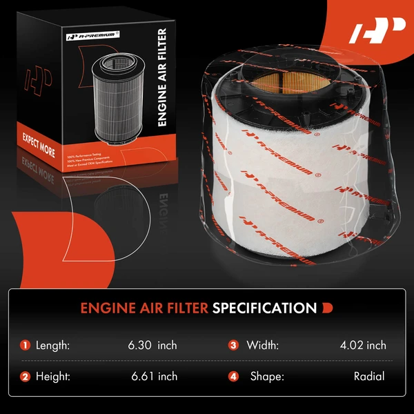 Engine Air Filter for Audi A4 A5 Quattro Q5 S4 SQ5 S5 Sportback 3.0L 3.2L 4.2L