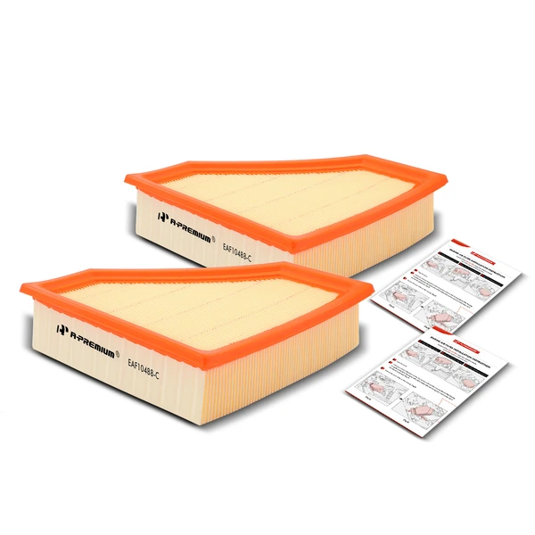 2 Pcs Engine Air Filter with Flexible Panel for Ford Focus 2008-2011 L4 2.0L