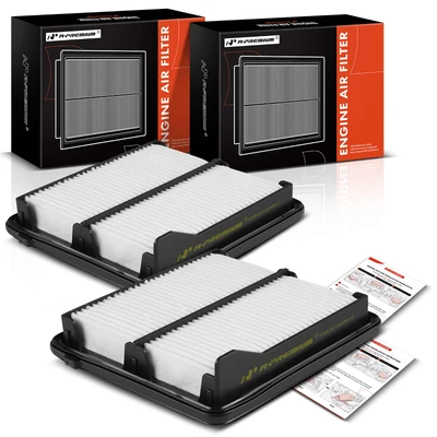 2 Pcs Engine Air Filter with Rigid Panel