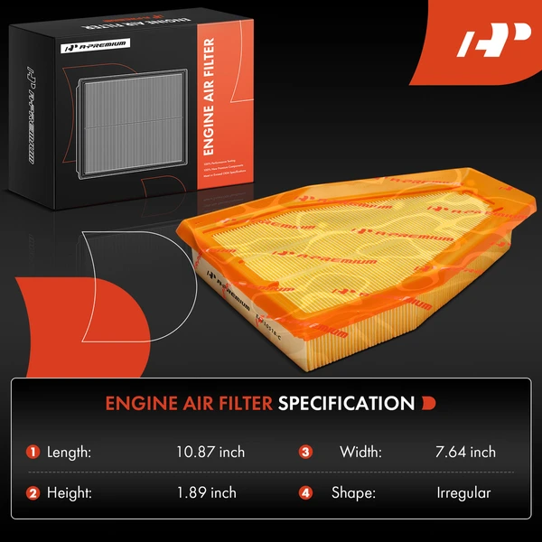 2 Pcs Engine Air Filter for Porsche 911 2012 2015-2017 2019 2022-2023 3.0L