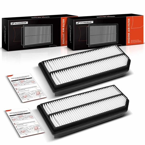 2 Pcs Engine Air Filter with Rigid Panel for Acura TL 2007-2008 V6 3.2L V6 3.5L