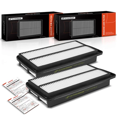 2 Pcs Engine Air Filter with Rigid Panel