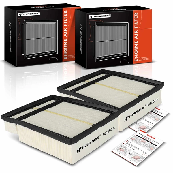 2 Pcs Engine Air Filter with Flexible Panel for 2007-2008 Audi RS4