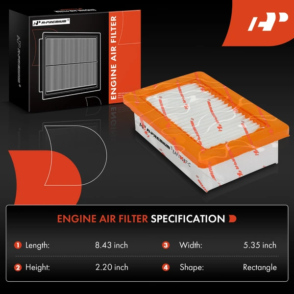 2 Pcs Engine Air Filter for Smart Fortwo 2016-2017 L3 0.9L