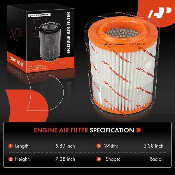 Engine Air Filter with Flexible Panel for Audi A8 Quattro 2005-2010 V8 4.2L