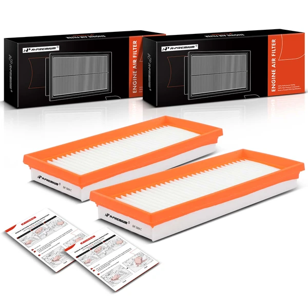 2 Pcs Engine Air Filter with Flexible Panel for 2008-2015 Smart Fortwo