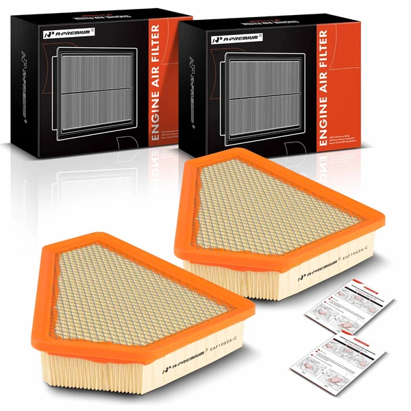 2 Pcs Engine Air Filter with Flexible Panel for 2008-2014 Cadillac CTS
