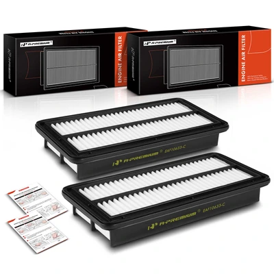 2 Pcs Engine Air Filter with Rigid Panel