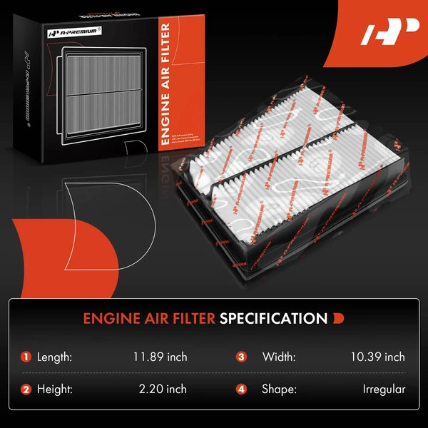 2 Pcs Engine Air Filter for Hyundai Equus 11-16 Genesis 09-14 Kia K900 15-17