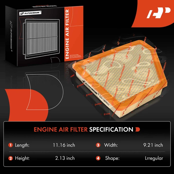 Engine Air Filter with Flexible Panel for Chevy Camaro 2010-2015 V6 3.6L V8 6.2L