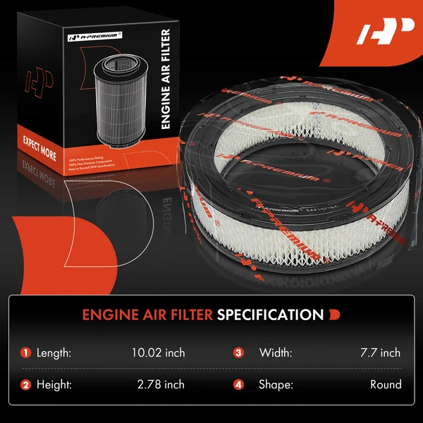 2 Pcs Engine Air Filter for Dodge Ram 1500 Van Challenger Charger Suburban