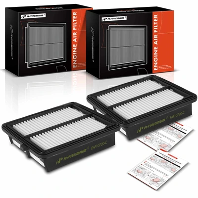 2 Pcs Engine Air Filter with Rigid Panel