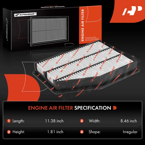 Engine Air Filter with Rigid Panel for Kia Amanti 2007-2009 V6 3.8L