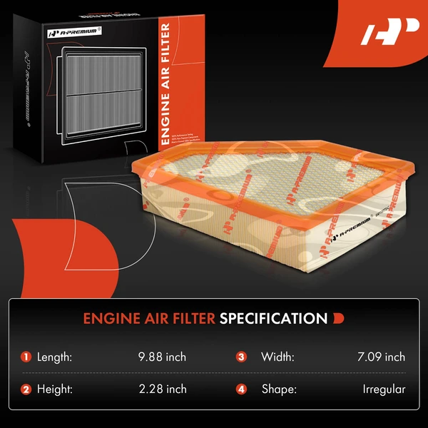 2 Pcs Engine Air Filter for Chrysler Pacifica 2017-2024 V6 3.6L