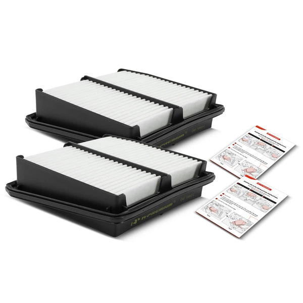 2 Pcs Engine Air Filter with Rigid Panel for Acura TSX 2009-2014 L4 2.4L