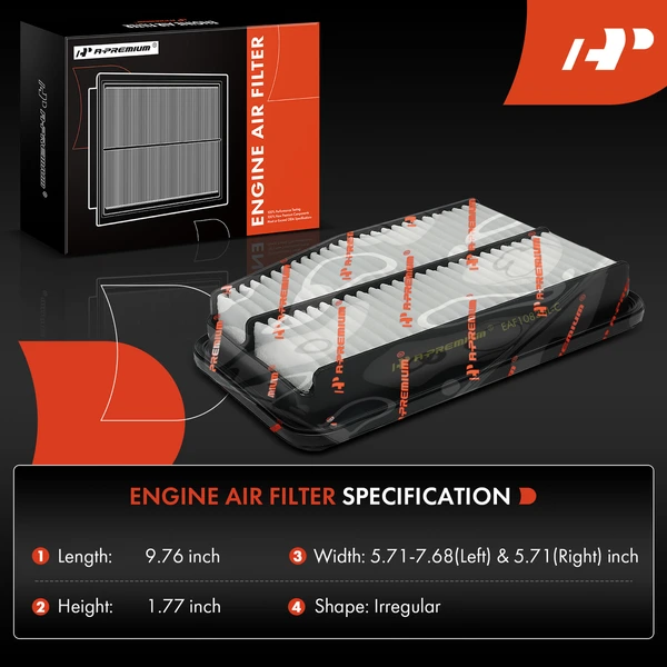 2 Pcs Left & Right Engine Air Filter for Genesis G70 2019-2023 Kia Stinger