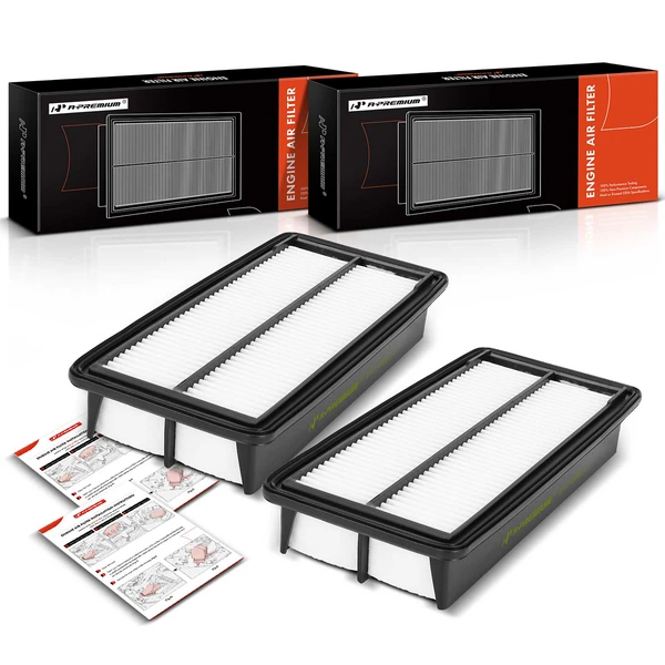 2 Pcs Engine Air Filter with Rigid Panel for Acura RL 2009-2012 V6 3.7L