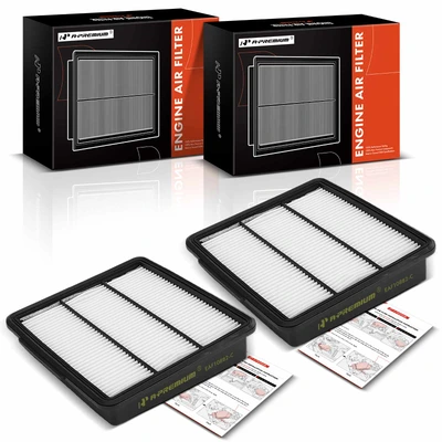 2 Pcs Engine Air Filter with Rigid Panel
