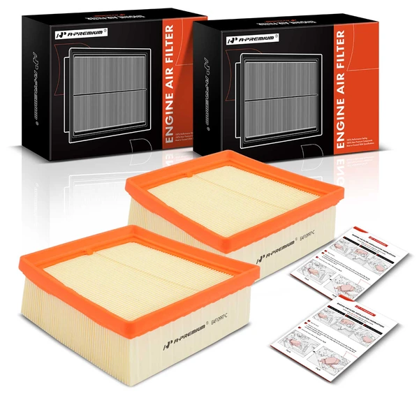 2 Pcs Engine Air Filter with Flexible Panel for 2011-2019 Ford Fiesta