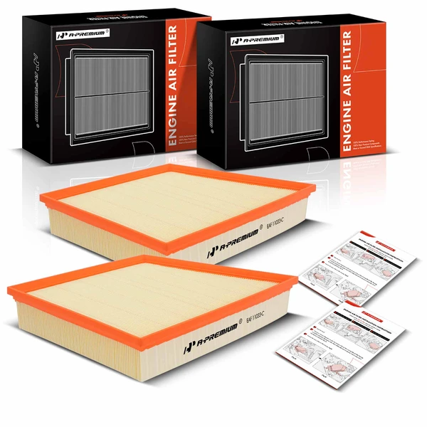 2 Pcs Engine Air Filter for 2011-2016 Chevrolet Silverado 2500 HD