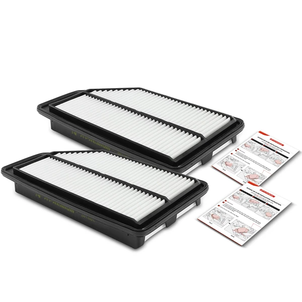 2 Pcs Engine Air Filter with Rigid Panel for Honda Odyssey 2011-2017 V6 3.5L