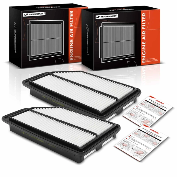 2 Pcs Engine Air Filter with Rigid Panel for Honda Odyssey 2011-2017 V6 3.5L