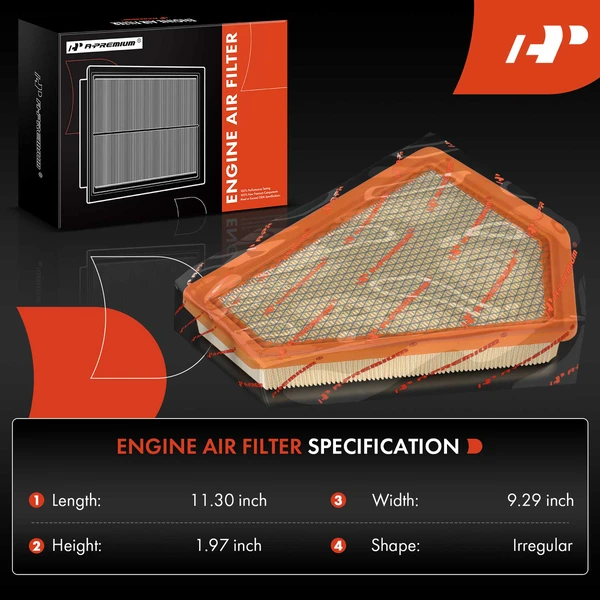 Engine Air Filter with Flexible Panel for Cadillac CTS 2009-2015 V8 6.2L