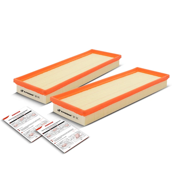 2 Pcs Engine Air Filter with Flexible Panel for Fiat 500 2012-2017 L4 1.4L