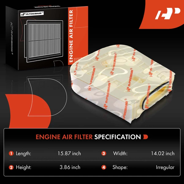 2 Pcs Engine Air Filter for Audi Q8 2019-2023 RS Q8 SQ7 2020-2024 Porsche