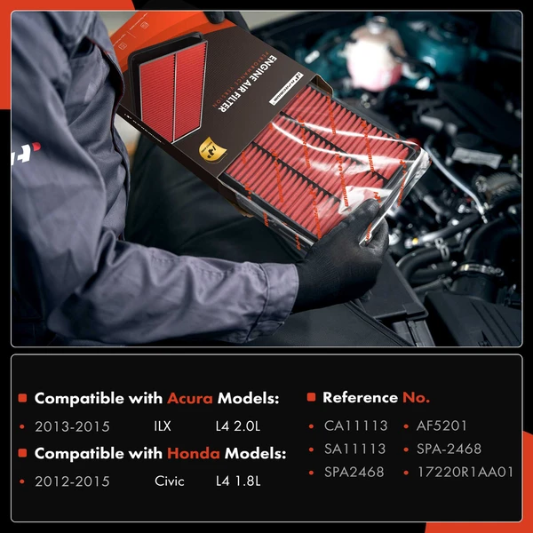 High Performance Engine Air Filter for Honda Civic 2012-2015 Acura ILX 2013-2015