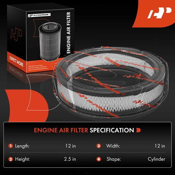 2 Pcs Front Engine Air Filter for Chevrolet Camaro Caprice Monte Carlo C10 Cadillac Buick