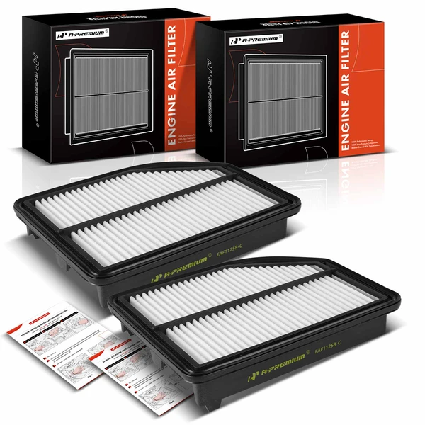 2 Pcs Engine Air Filter with Rigid Panel for 2012-2014 Honda CR-V