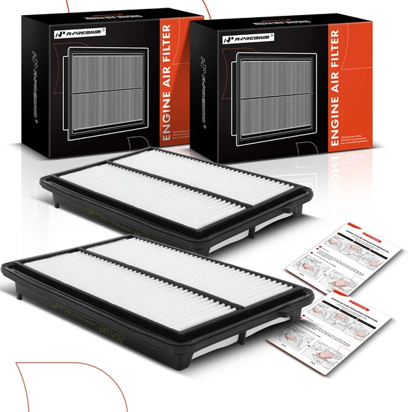 2 Pcs Engine Air Filter with Rigid Panel for Acura RDX 2013-2018 V6 3.5L