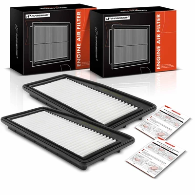 2 Pcs Engine Air Filter with Rigid Panel