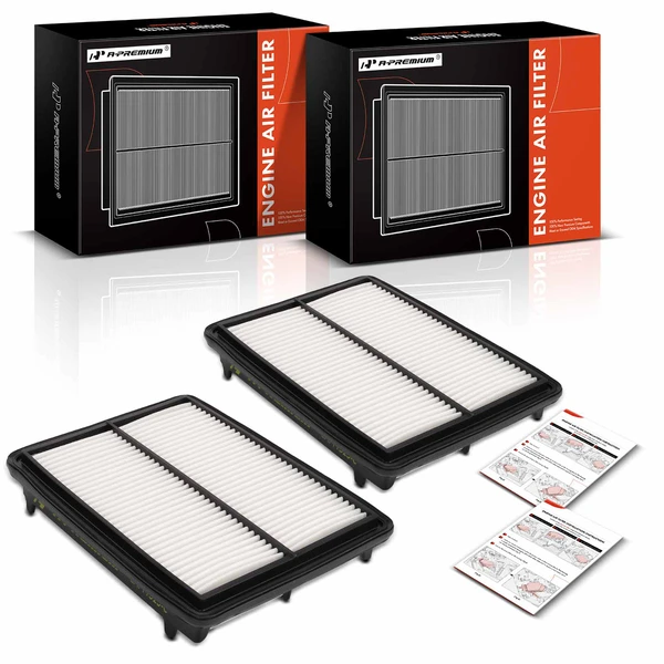 2 Pcs Engine Air Filter with Rigid Panel for 2014-2020 Acura RLX