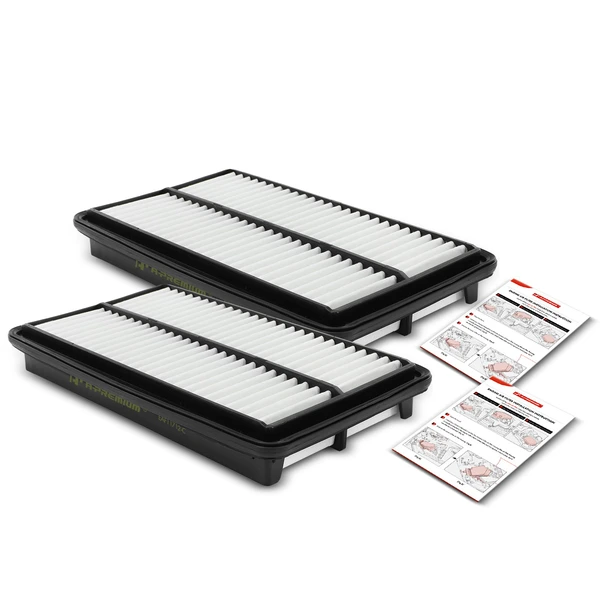 2 Pcs Engine Air Filter with Rigid Panel for Acura MDX 2014-2015 V6 3.5L