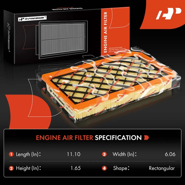 Engine Air Filter for Cadillac CT4 2022-2023 CT5 2020-2023 V6 3.6L V6 3.0L