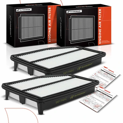 2 Pcs Engine Air Filter with Rigid Panel