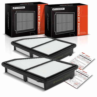 2 Pcs Engine Air Filter with Rigid Panel