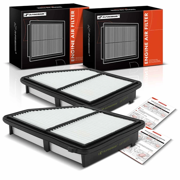 2 Pcs Engine Air Filter with Rigid Panel for 2016-2022 Honda Civic
