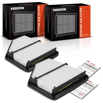 2 Pcs Engine Air Filter with Rigid Panel