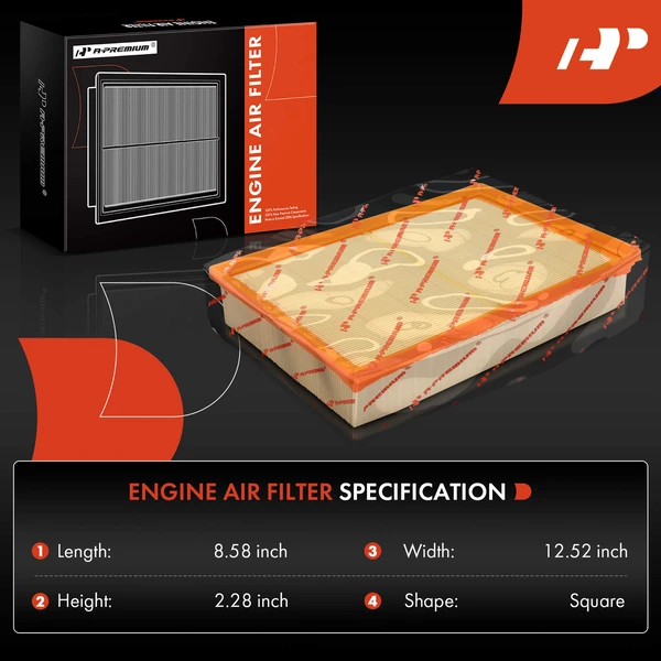 2 Pcs Engine Air Filter with Flexible Panel for Nissan TITAN XD 2016-2019 V8 5.0L