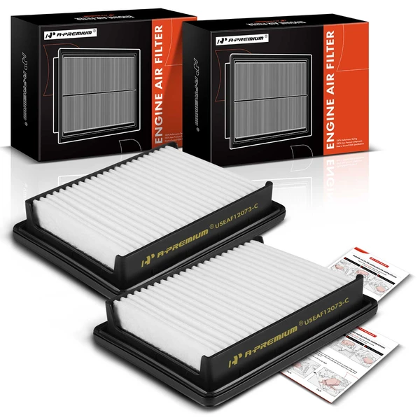 2 Pcs Engine Air Filter with Rigid Panel for 2016-2022 Chevrolet Spark