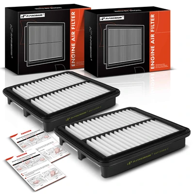 2 Pcs Engine Air Filter with Rigid Panel