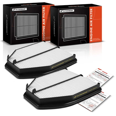 2 Pcs Engine Air Filter with Rigid Panel