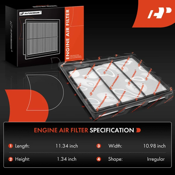 2 Pcs Engine Air Filter for Nissan NV2500 NV3500 2017-2021 TITAN XD 2016-2023