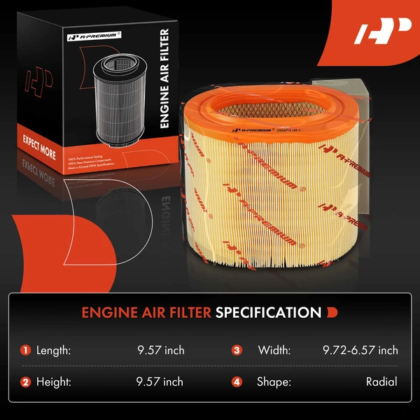 2 Pcs Engine Air Filter for Ford F-250 F-350 F-450 F-550 Super Duty 2017-2019